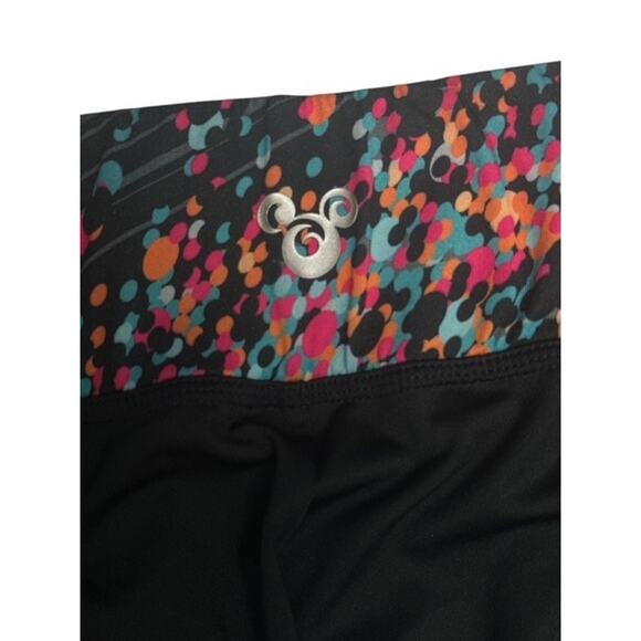 Minnie Mouse Large Capri Pants Disney Park Polka Dot Black Athletic Yoga Legging - Picture 4 of 8